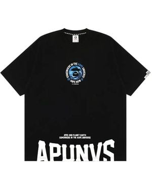 Aape By A Bathing Ape Moonface Logo-Print T-Shirt - Black