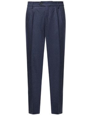 Eleventy Pleated Tapered Trousers - Blue