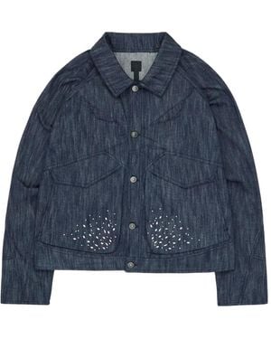 _J.L - A.L_ Veste En Jean À Ornements Strassés Mantle - Blue