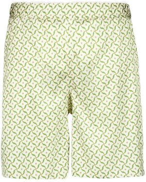 Frescobol Carioca Lotus Print Silk Shorts - Yellow