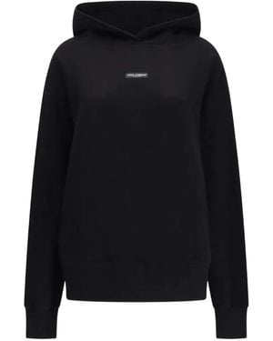 Dolce & Gabbana Sudadera Con Capucha Y Parche Del Logo - Negro