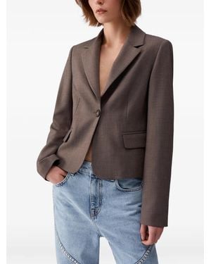 Liu Jo Single-Breasted Cropped Blazer - Brown