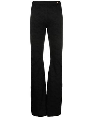 Versace Greca-Knit Flared Pants - Black