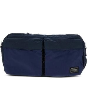 Porter-Yoshida and Co Front-Pockets Logo-Label Bag - Blue
