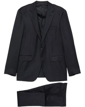 Canali Micro-Patterned Wool Suit - Blue