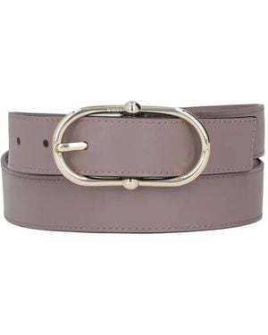 Furla オーバルバックル レザーベルト - グレー