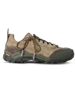 Our Legacy Gabe Round-Toe Leather Trainers - Natural