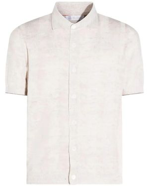 Brunello Cucinelli Buttoned Linen Shirt - White