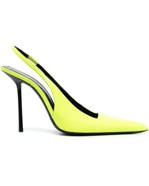 Saint Laurent Kiss 115Mm Slingback Pumps - Metallic