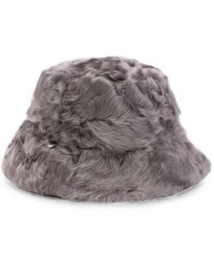 Liska Textured-Finish Bucket Hat - Grey