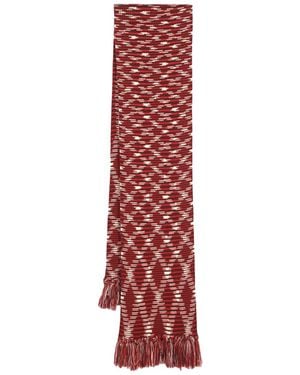 Missoni Intarsia-Knit Wool Scarf - Red