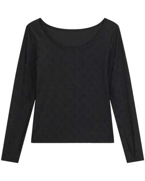 Guess Logo Jacquard Blouse - Black