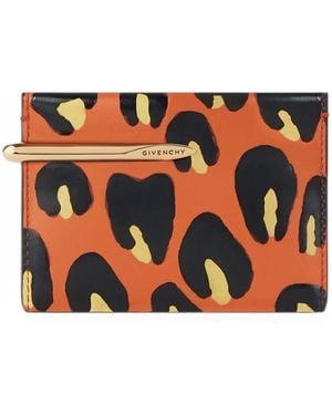 Givenchy Cartera Pinch De Piel Con Estampado De Leopardo - Naranja