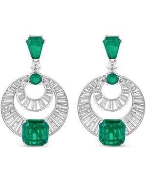 Isharya Boucles D'Oreilles Double Moon Bali - Vert