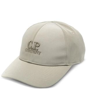 C.P. Company Logo-Embroidered Baseball Cap - White
