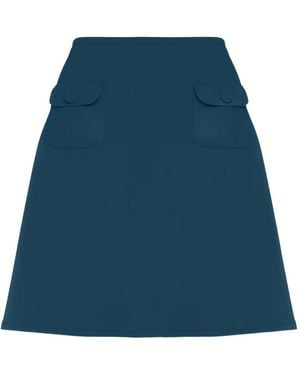 Eres Falda Midi Acampanada - Azul