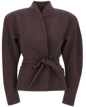 ANDAMANE Margaux Belted-Waist Jacket - Brown