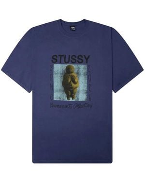 Stussy T-Shirt Met Print - Blauw