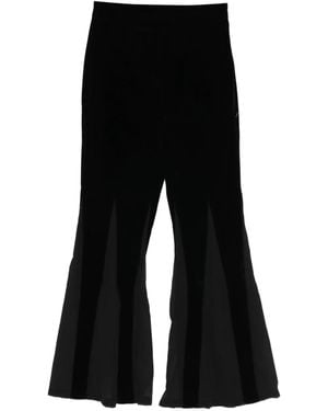 Never Fully Dressed Velvet Flared Trousers - Black