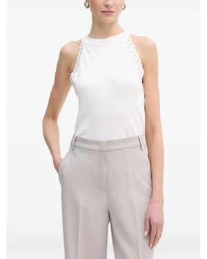 Fracomina Studded Racerback Top - White