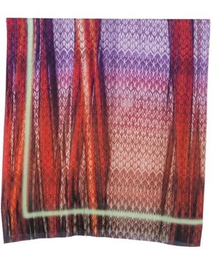 Missoni Zigzag-Print Frayed Scarf - Red