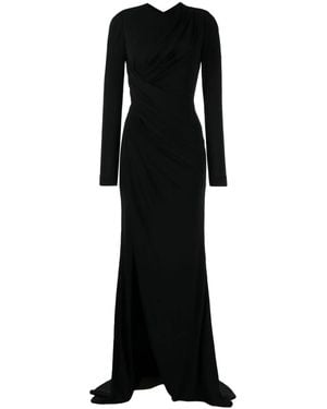 Elie Saab ドレープ イブニングドレス - ブラック