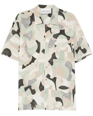 Amaranto Short-sleeve patterned shirt - Blanco