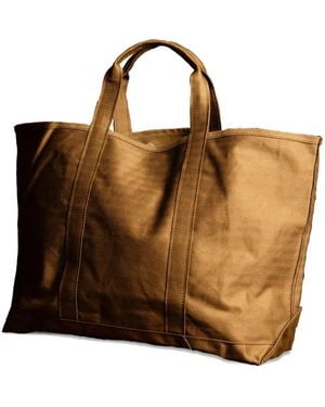 Fortela Herringbone Cotton Tote Bag - Brown