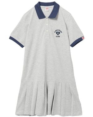 AAPE BY A BATHING AP Pleated-Skirt Polo Dress - White
