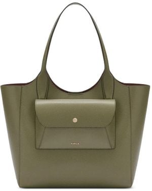 Furla Lea M Pocket Tote Bag - Green