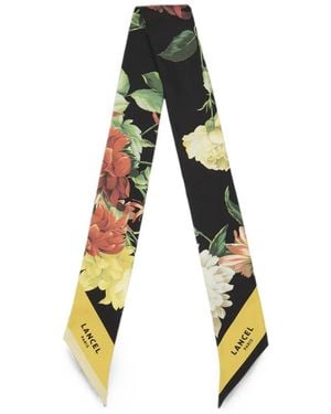 Lancel Stirnband Aus Seide Mit Blumenprint - Schwarz