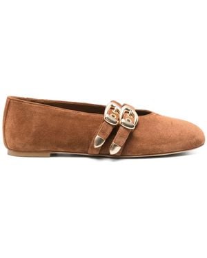 Stuart Weitzman Leather Ballet Flats - Brown