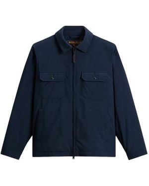 Woolrich Cloud Zip-Up Overshirt - Blue