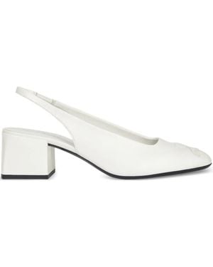 Courreges Ac-Logo Slingback Court Shoes - White