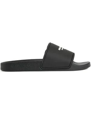 Karl Lagerfeld Logo-Print Slides - Black