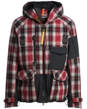 Parajumpers Plaid-Panel Hooded Jacket - Red