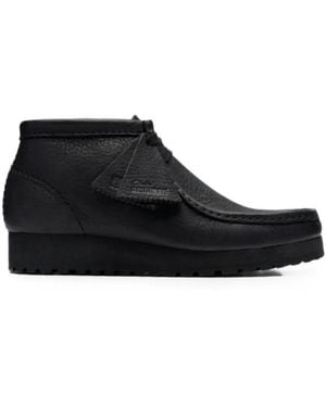 Clarks Wallabee Leather Ankle Boots - Black