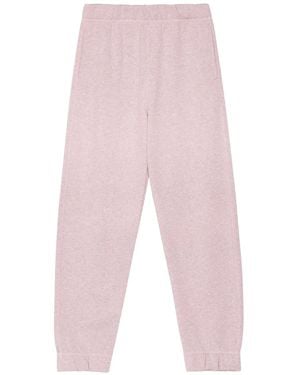 Ganni Elastic-Cuff Cotton Pants - White