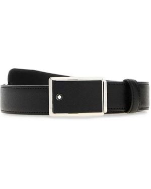 Montblanc Saffiano-Leather Belt - White