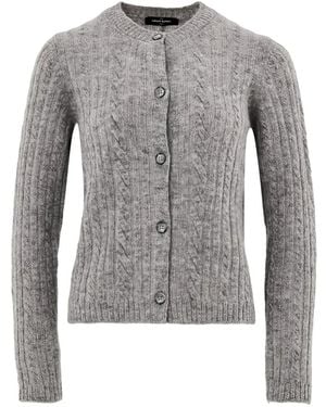 Gran Sasso Cardigan En Maille Torsadée À Manches Longues - Gris