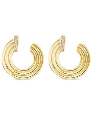 Sorellina Pendientes Record En Oro Amarillo De 18 Ct Con Diamante - Metálico