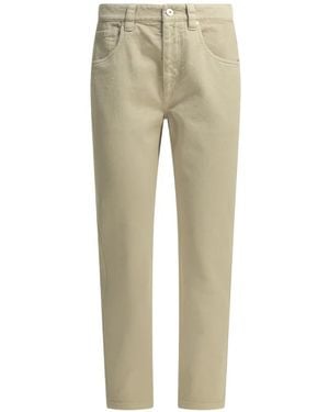 Brunello Cucinelli Jean Droit À Coupe Cinq Poches - Natural