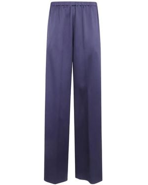 Antonelli Satin-Finish Wide-Leg Trousers - Blue