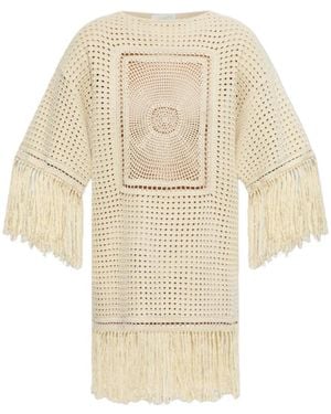 Zimmermann Fringe-Trim Mini Dress - White