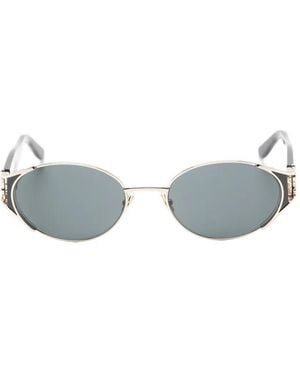 Saint Laurent Ysl Oval-Frame Sunglasses - Metallic