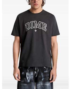 Dime Varsity Logo-Print T-Shirt - Black