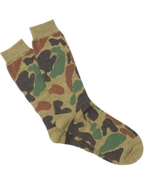 Anonymous Ism Chaussettes Camo Crew - Green