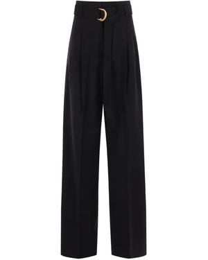 Max Mara Belted Pleated Pants - Black