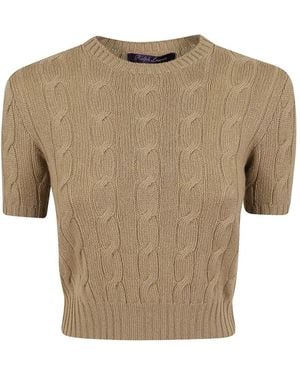 Polo Ralph Lauren Cashmere Cable-Knit Cropped Jumper - Natural