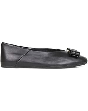Ferragamo Vara Leather Flats - Grey